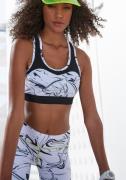 active by Lascana Functioneel shirt White Marble met racerback en mesh