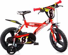 Dino Kinderfiets Mountainbike 16 inch met zijwieltjes, klep en coole s...