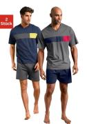 NU 20% KORTING: le jogger® Shortama met colourblock-inzetten (4-delig,...