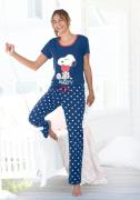 Peanuts Pyjama met snoopy-print en gestippelde broek (2-delig, 1 stuk)