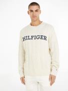 NU 20% KORTING: Tommy Hilfiger Wollen trui CABLE MONOTYPE CREW NECK