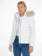 TOMMY JEANS Donsjack TJW BASIC HOODED JACKET met imitatiebont aan de c...