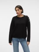 Vero Moda Trui met ronde hals VMELYA LS O-NECK BUTTON PULLOVER GA BOO