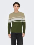 ONLY & SONS Trui met ronde hals ONSNIGUEL REG 12 BLOCK CREW KNIT