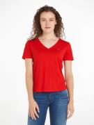 TOMMY JEANS Shirt met V-hals met tommy jeans-merklabel op borsthoogte