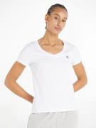 NU 20% KORTING: Calvin Klein Shirt met V-hals CK EMBROIDERY STRETCH V-...