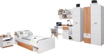 Ticaa Tienerkamerset Lori Bed + kast + bureau + staand rek + wandrek +...