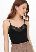 Only Top met spaghettibandjes ONLTILDE RIB LACE SINGLET