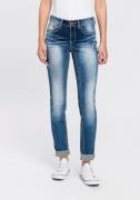 Arizona Skinny fit jeans Met contrastnaden en klepzakken