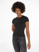 TOMMY JEANS Shirt met ronde hals TJW SLIM TONAL LINEAR TEE met gebordu...