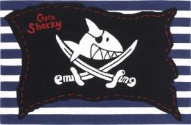 Capt`n Sharky Kindervloerkleed H-2991-01 met de hand gesneden reliëfpa...