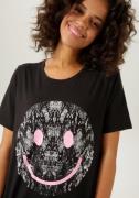 NU 25% KORTING: Aniston CASUAL T-shirt met smiley print in animal look...