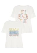 Beachtime T-shirt met twee verschillende prints (set, 2-delig)