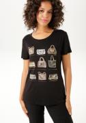 Aniston CASUAL T-shirt Print aan de voorkant, deels met glinsterende f...