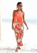 s.Oliver RED LABEL Beachwear Maxi-jurk gelaagde look, bloemenprint, zo...
