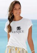 Venice Beach Shirt met ronde hals met print aan de voorkant, katoenen ...