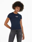 TOMMY JEANS Shirt met ronde hals Rib Slim Essential Logo Geribd shirt,...