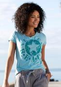 NU 20% KORTING: Venice Beach Strandshirt met logoprint van gemêleerde ...