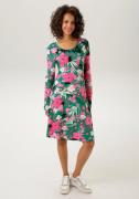 Aniston CASUAL Jerseyjurk met trendy kleurige bloemenprint - elk stuk ...