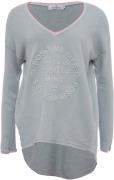 Zwillingsherz Sweatshirt V-hals met contrasterende stiksels