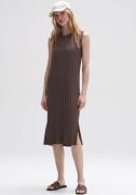 OPUS Midi-jurk Wasisi met fijne rib aan de mouwen, hals en zoom
