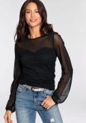NU 20% KORTING: Melrose Shirt met lange mouwen met elegante mesh - nie...