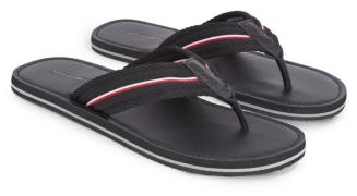 NU 20% KORTING: Tommy Hilfiger Teenslippers HILFIGER LEATHER BEACH SAN...