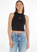 NU 20% KORTING: TOMMY JEANS Seamless shirt BADGE HIGH NECK TANK