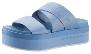 NU 20% KORTING: Calvin Klein Slippers FLATFORM SANDAL WEBBING IN MR