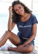 NU 20% KORTING: Beachtime T-shirt met modieuze gezegden frontprint "ne...