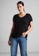 NU 20% KORTING: STREET ONE Gebreide top LTD QR V-Neck shiny Shirt