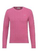 Gant Gebreide trui Stretch Cotton Cable C-Neck met logoborduursel op b...