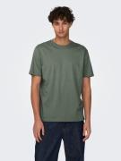 ONLY & SONS Shirt met ronde hals ONSMAX LIFE REG SS STITCH TEE