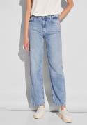 STREET ONE High-waist jeans in lichtblauwe wassing