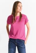 Cecil Shirt met korte mouwen met broderie anglaise