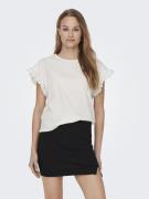 Only Shirt met ronde hals ONLIRIS S/S EMB TOP JRS NOOS