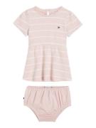 Tommy Hilfiger Mini-jurk BABY STRIPED RIB DRESS S/S (2-delig)