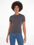 NU 20% KORTING: Calvin Klein T-shirt WASHED WOVEN LABEL RIB BABY TEE