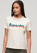 Superdry Shirt met print RETRO FLOCK RELAXED T SHIRT