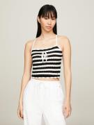 TOMMY JEANS Top met spaghettibandjes TJW CROCHET STRIPE TOP