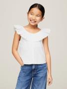 NU 20% KORTING: Tommy Hilfiger Babydollshirt BRODERIE ANGLAISE FRILL T...