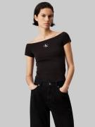 Calvin Klein Shirttop MONOLOGO SLIM BARDOT TOP