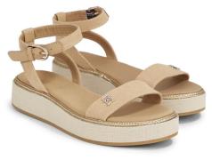 NU 20% KORTING: Tommy Hilfiger Sandalen LINEN WITH GOLD FLATFORM