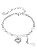 Firetti Edelstalen armband Sieraad Geschenk, Hart & Parels