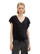 NU 20% KORTING: Tom Tailor Denim Blouse met korte mouwen met knoopdeta...