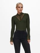 NU 20% KORTING: Only Kanten shirt ONLTILDE L/S HIGH NECK LACE TOP JRS