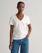 Gant T-shirt REG SHIELD KA V-NECK T-SHIRT met een klein geborduurd log...