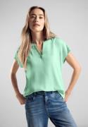 NU 20% KORTING: STREET ONE Blouse met korte mouwen met ingesneden hals