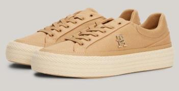 NU 20% KORTING: Tommy Hilfiger Plateausneakers VULC SNEAKER LINNEN met...