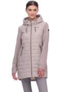 Ragwear Gewatteerde jas LUCINDA LONG modieuze materiaalmix van sweatwa...